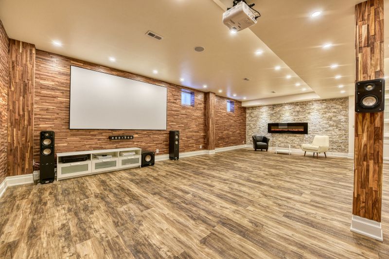 Completed Basement Entertainment Area